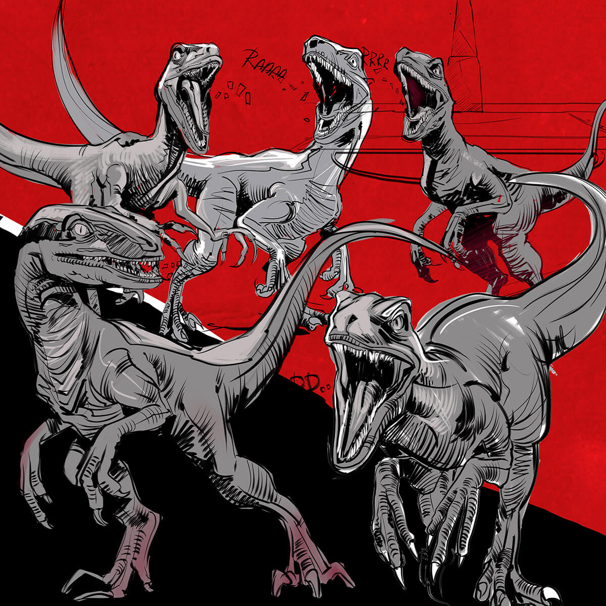 Toronto Raptors Dinosaurs art by @lakshepassion